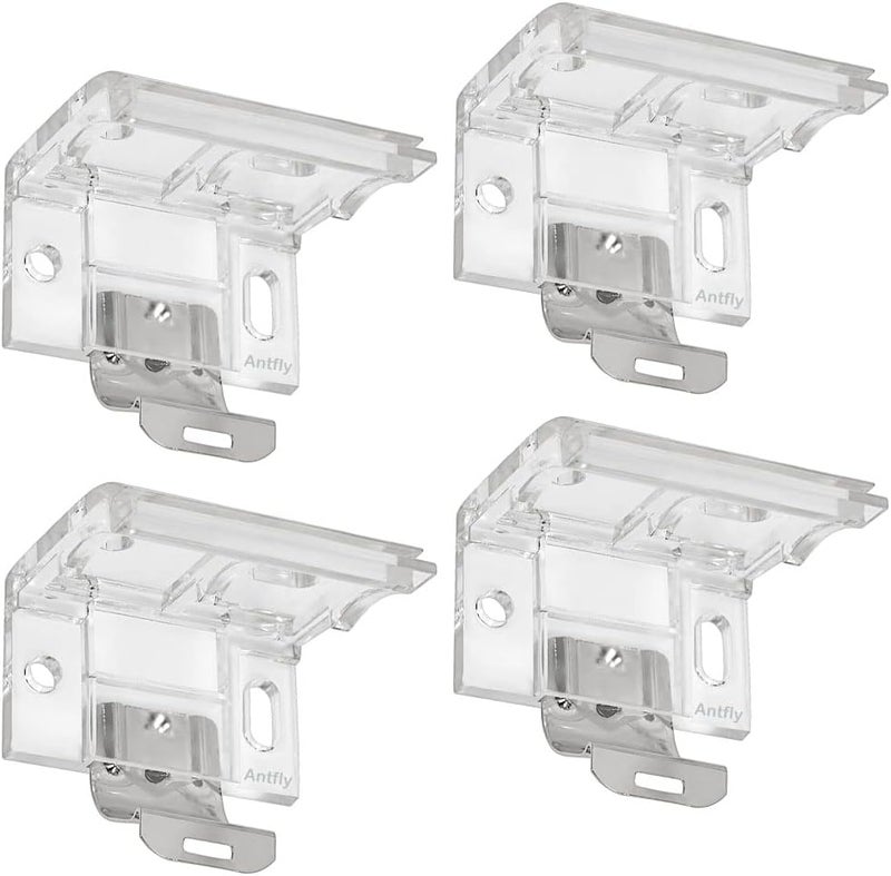 Antfly 4 PCS Mounting Bracket with Metal Clip, Hidden Mounting Bracket Clips for 1" (25mm) Pleated Shades Cordless Blinds Headrail &Cordless Honeycomb - Image 1